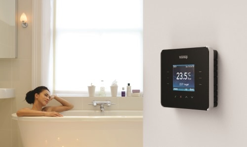 3iE programmable thermostat in bathroom